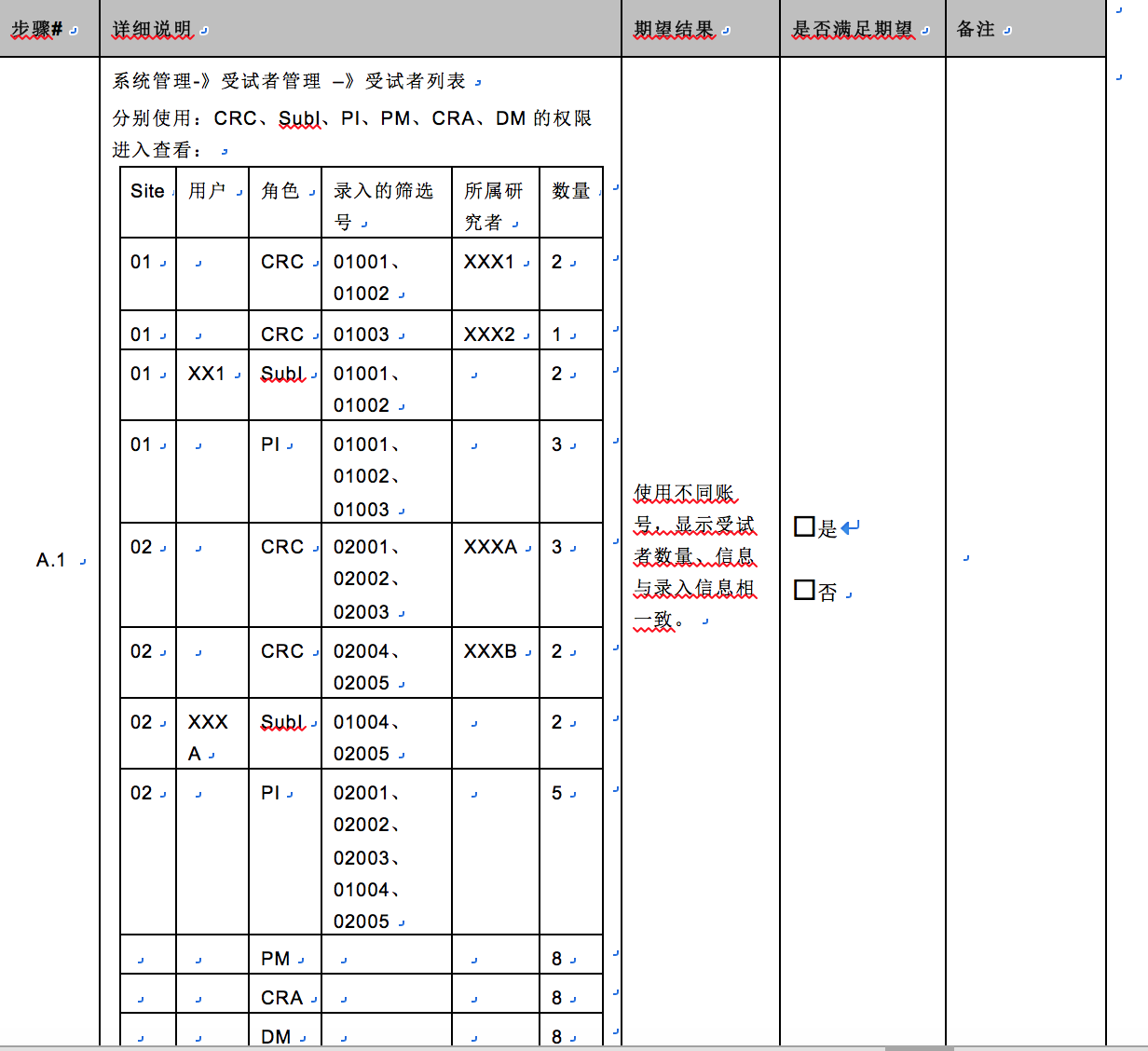 受试者列表测试脚本